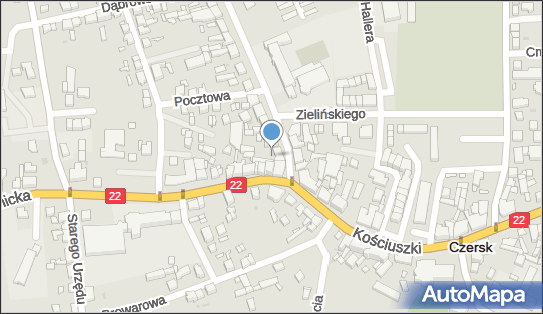 Paczkomat InPost CZR01A, Kościuszki 21, Czersk 89-650