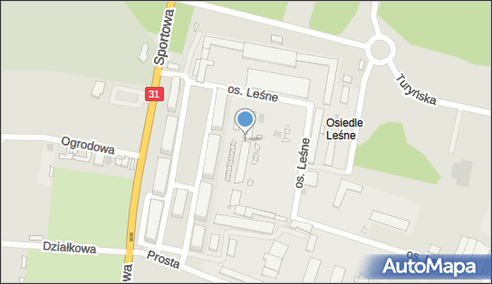 Paczkomat InPost KOD12M, osiedle Leśne 9a działka 11/93 66-470