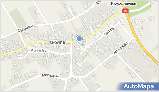 Paczkomat InPost KRY01BAPP, Główna 13, Krzyżanowice 47-450