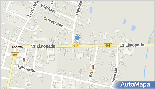 Paczkomat InPost MRD01A, 11-go Listopada 28, Mordy 08-140