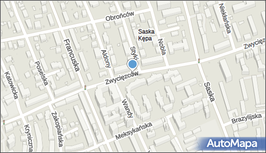 1 miejsce, Zwycięzców 30, Praga-Południe - Parking dla niepełnosprawnych
