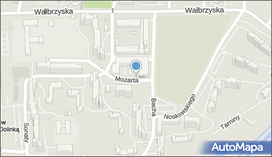 1 miejsce, Wolfganga Amadeusza Mozarta, Warszawa 02-736 - Parking dla niepełnosprawnych