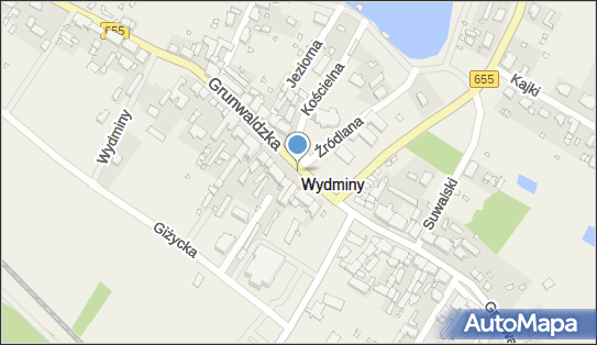 1 stanowisko, DW 655, Grunwaldzka, Wydminy - Parking dla niepełnosprawnych