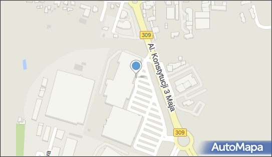 5 miejsc, Aleje Konstytucji 3 Maja, Leszno - Parking dla niepełnosprawnych