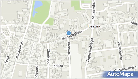 Parking dla niepełnosprawnych, Niepodległości 26a, Leszno 64-100 - Parking dla niepełnosprawnych