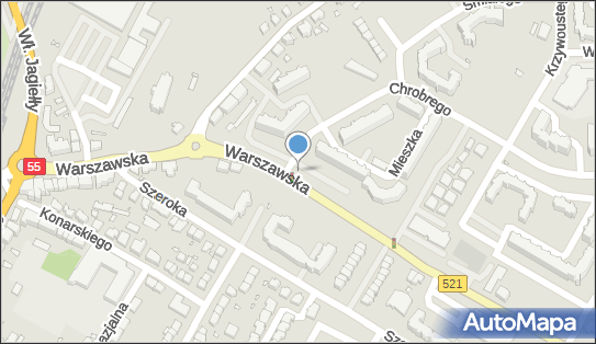 Parking dla niepełnosprawnych, DW 521, Warszawska, Kwidzyn - Parking dla niepełnosprawnych