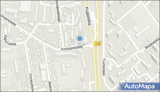 Parking dla niepełnosprawnych, Konopnickiej Marii 2a, Bydgoszcz 85-124 - Parking dla niepełnosprawnych