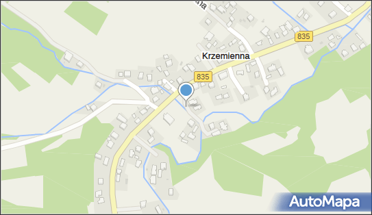 Jaz ruchomy, Krzemienna 44, Krzemienna 36-204 - Śluza, Jaz