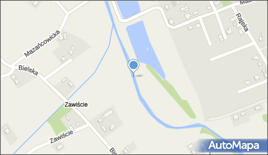Jaz stały, Bielska, Ligota 43-518 - Śluza, Jaz