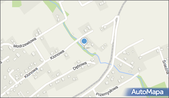 Jaz stały, Klonowa, Kozy 43-340 - Śluza, Jaz