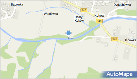 Jaz stały, Kuków, Kuków 34-206 - Śluza, Jaz