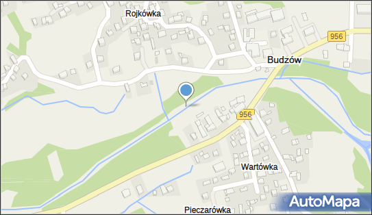 Jaz stały, Budzów, Budzów 34-211 - Śluza, Jaz