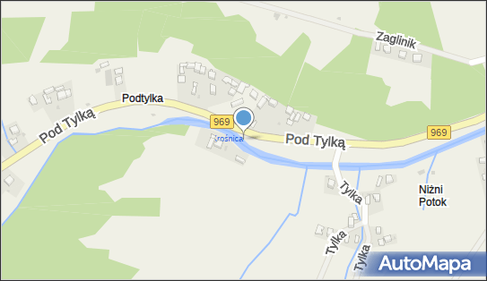 Jaz stały, Pod Tylką969 61, Grywałd 34-450 - Śluza, Jaz