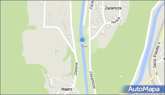 Jaz stały, Zazamcze, Muszyna 33-370 - Śluza, Jaz