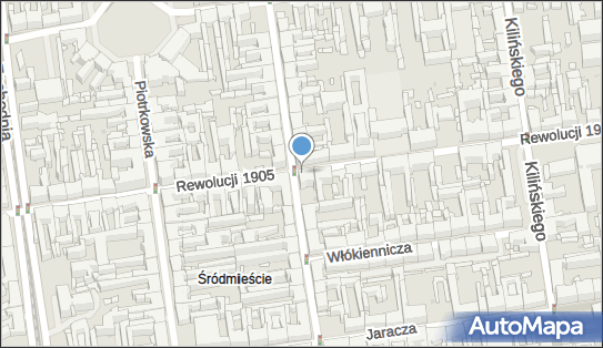 Strefa płatnego parkowania, Rewolucji 1905 r. 13, Łódź 90-206 - Strefa płatnego parkowania