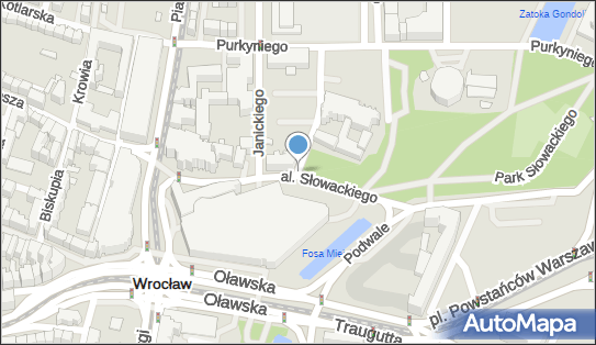 Strefa płatnego parkowania, al. Juliusza Słowackiego, Wrocław - Strefa płatnego parkowania