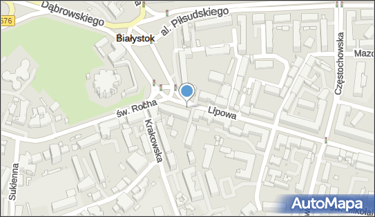 Strefa płatnego parkowania, Lipowa, Białystok 15-424, 15-427, 15-428 - Strefa płatnego parkowania