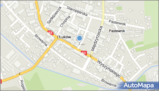 Strefa płatnego parkowania, Zdanowskiego Stefana, Łuków 21-400 - Strefa płatnego parkowania