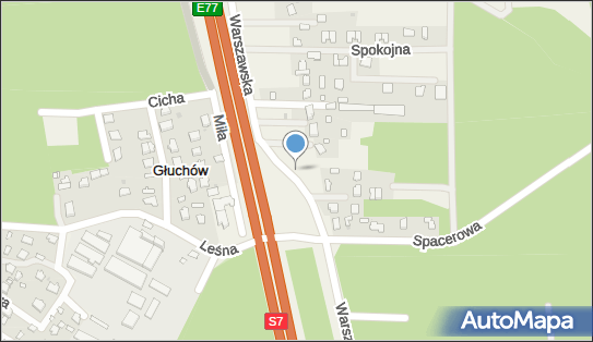 Trafostacja, DK E77,7, Głuchów - Trafostacja