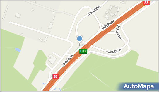 Trafostacja, DK E678, Jakubów - Trafostacja