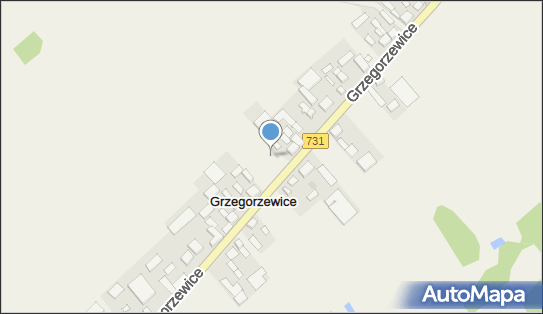 Trafostacja, DW 731, Grzegorzewice - Trafostacja