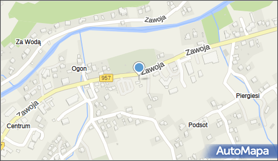 Trafostacja, DW 957, Zawoja - Trafostacja