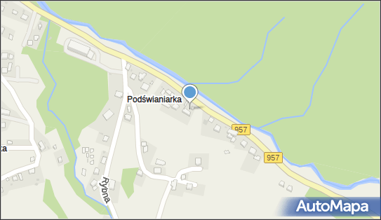 Trafostacja, DW 957, Zawoja - Trafostacja