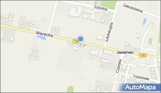 Trafostacja, DW 730, Warecka, Jasieniec - Trafostacja