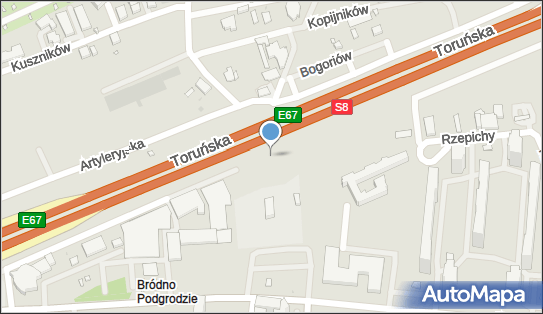 podjazd - kładka nad jezdnią, ToruńskaS8E67, Warszawa 03-226 - Ułatwienie dla niepełnosprawnych