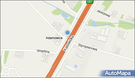 wjazd dla wózkow - kładka, Spokojna 1, Adamowice 96-320 - Ułatwienie dla niepełnosprawnych