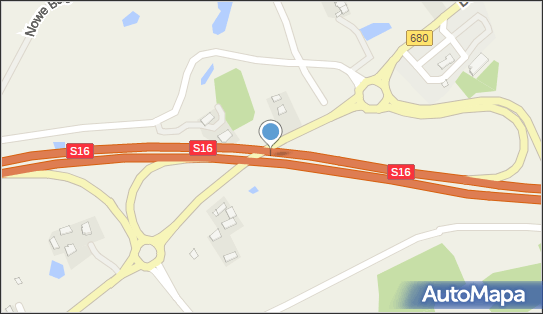 Węzeł 13 Bagienice, S16 x DW680, Nowe Bagienice - Węzeł drogowy