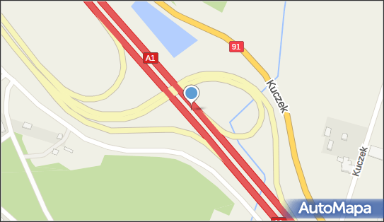 Węzeł 13 Ciechocinek, A1, S10, DK91, DW266, E75, Kuczek - Węzeł drogowy