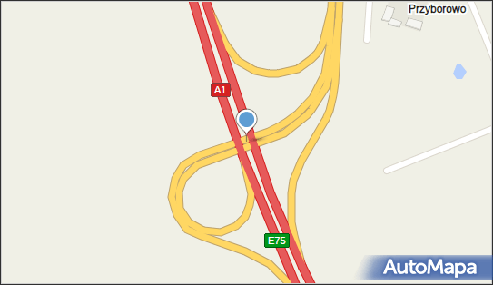 Węzeł 15 Włocławek Zachód, A1, DK62, E75, Pikutkowo - Węzeł drogowy