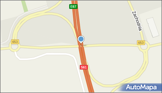 Węzeł 18 Suwałki Zachód, S61, DW653, E67, Suwałki - Węzeł drogowy