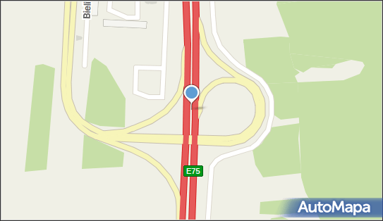 Węzeł 19 Piątek, A1, DW703, E75, Bielice - Węzeł drogowy