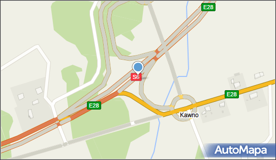Węzeł 27 Kawno, S6, E28, Kawno - Węzeł drogowy