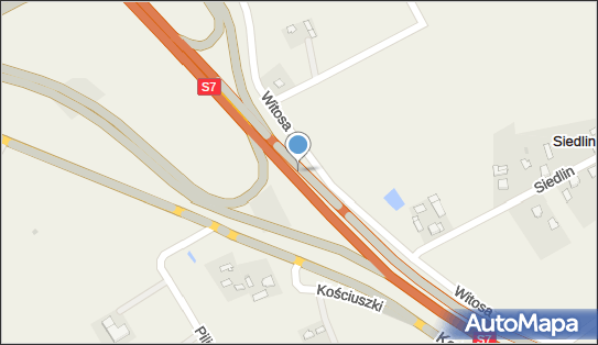 Węzeł 51 Siedlin, S7, DK10, E77, Siedlin - Węzeł drogowy