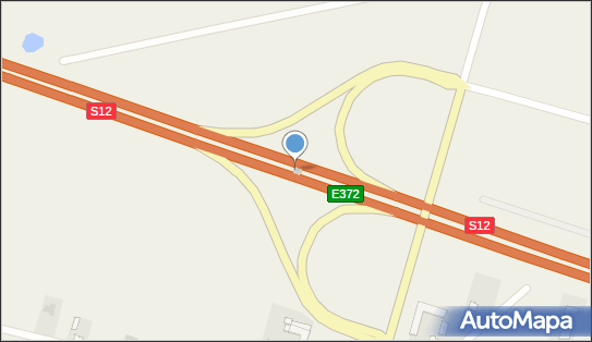 Węzeł 8 Nałęczów, S12, S17 DW874, E372, Przybysławice - Węzeł drogowy