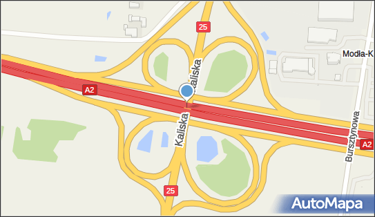 Węzeł Modła, Kaliska25, Modła Królewska 62-571 - Węzeł drogowy
