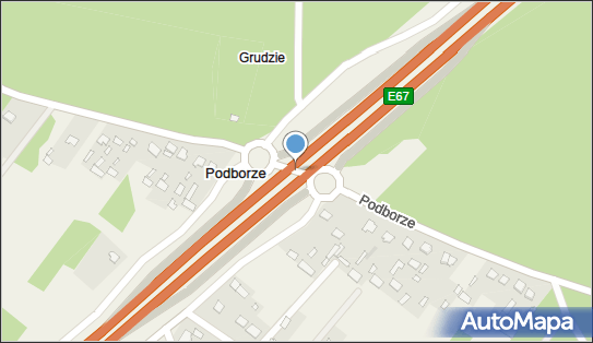 Węzeł Podborze, Podborze, Podborze 07-300 - Węzeł drogowy