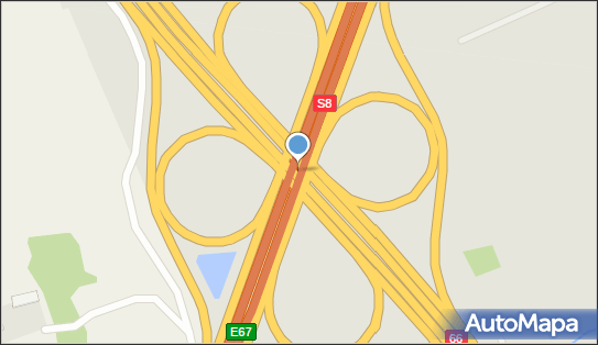 Węzeł Zambrów Zach., Sędziwuje, Sędziwuje 18-300 - Węzeł drogowy