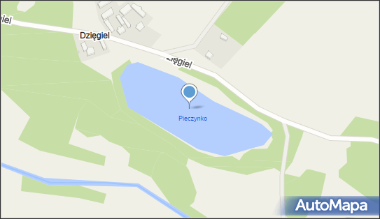 jez. Pieczonko, Dzięgiel, Dzięgiel 89-607 - Zbiornik wodny