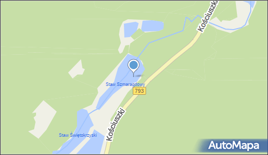 staw Szmaragdowy, Kościuszki Tadeusza, gen., Złoty Potok 42-253 - Zbiornik wodny
