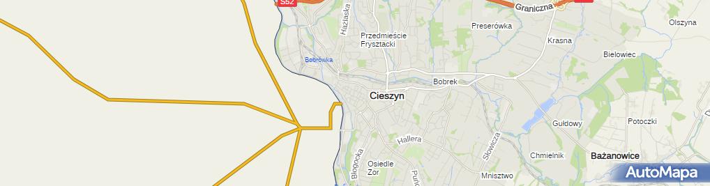 mapa satelitarna cieszyn Euro Sat, ul. Wacława Olszaka 10, Cieszyn 43 400 