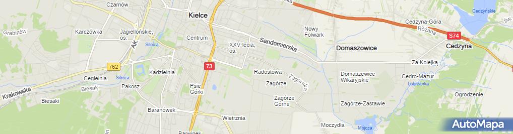 mapa satelitarna lhs LHS Transport, Radostowa 24, Kielce 25 362   Przedsiębiorstwo 