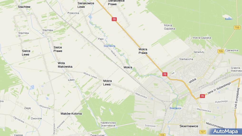 Mokra, Mokra, Mokra 96-100 - Dworzec kolejowy, Przystanek kolejowy