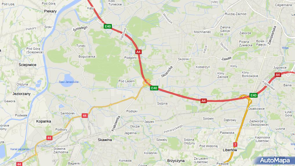 mapa satelitarna skawina Węzeł Kraków Skawina, Skotnicka, Kraków 30 394   Węzeł drogowy