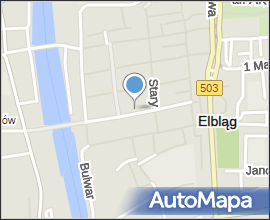 Elbląg, Mostowa, okno katedrály svatého Mikuláše II