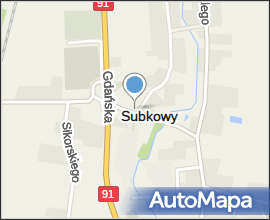 Subkowy, ulice