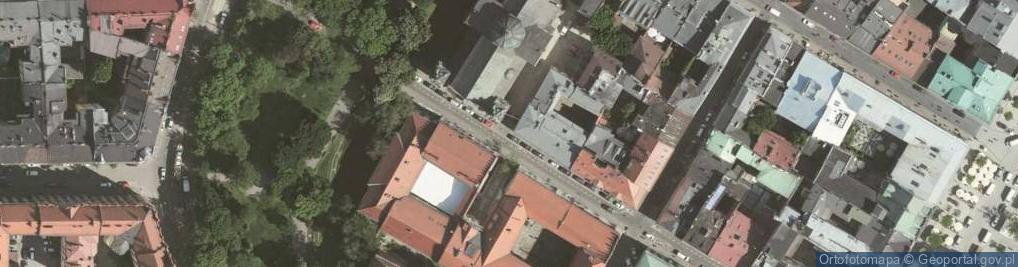 Zdjęcie satelitarne Collegium Maius w Krakowie